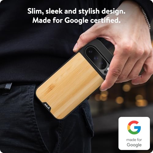 Mous coque Google Pixel 9 Pro haut de gamme en bambou véritable