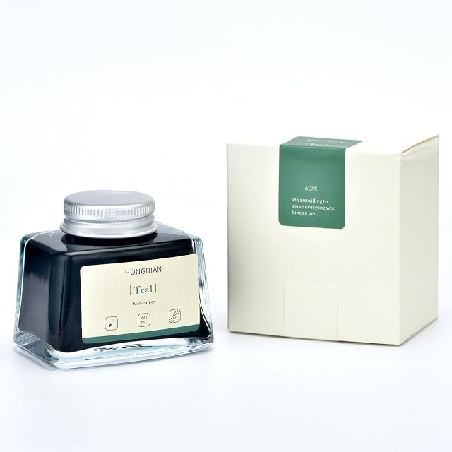 Image of HONGDIAN, Ink Bottle - Non Carbon | Teal | 60ml Premium Writing Ink.