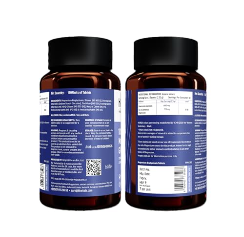 Image of hk vitals 100% Magnesium Glycinate (1880mg) 120 Tablets | For Better Sleep Quality & Muscle Recovery with Fish Oil (60 Capsules)