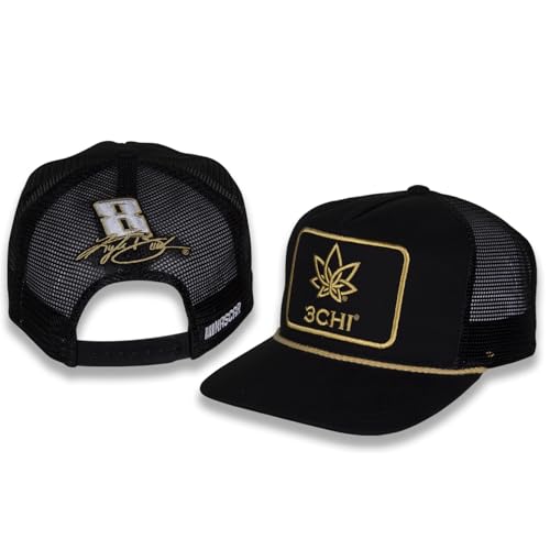 Checkered Flag Sports Kyle Busch #8 NASCAR 2024 3CHI Patched Sponsor Brushed Twill Black Rope Hat