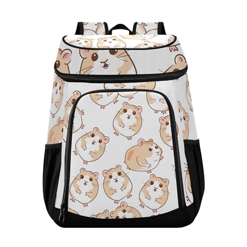 Hamster White Cooler Backpack Cooler Insulated Leak Proof Lunch Backpack 36 Cans Waterproof Soft for Men Women Picnic Hiking Camping Beach