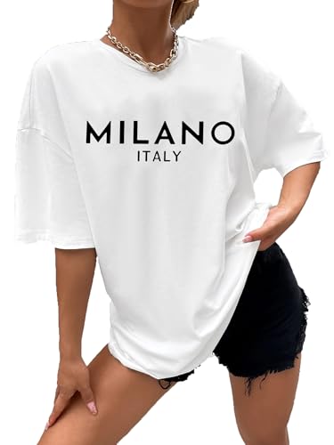 Oversized Tshirts for Women Trendy Graphic Tees Vintage Summer Short-Sleeve Preppy Shirts Casual - Image 7