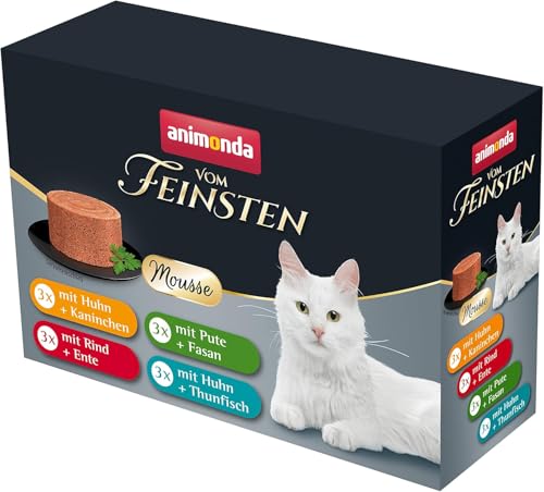 animonda Vom Feinsten Adult Katzenfutter Mousse-Vielfalt (12 x 85 g), Nassfutter für ausgewachsene Katzen, ohne Getreide und Zucker, luftig zarte...