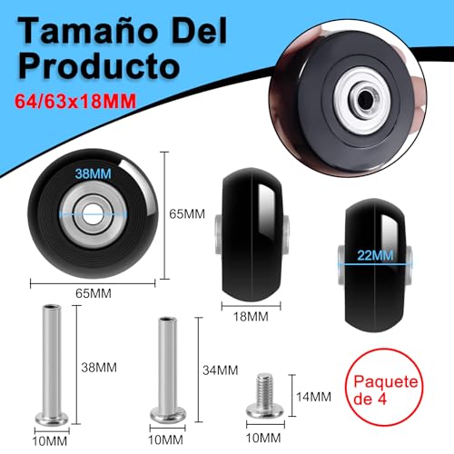 Listado de Llantas para maletas , tabla con los diez mejores. 20 Imagen adicional