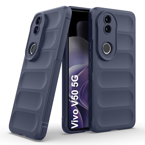 Image of amazon basics Back Case Cover for Vivo V50 5G | Compatible for Vivo V50 5G Back Cover | Liquid Silicon Magic Case with Camera Protection | Sapphire