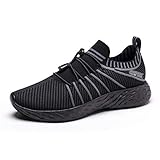 ONEMIX Laufschuhe Herren Damen Sneaker Leichte Sportschuhe Wasserdicht Schuhe Überschuhe Running Trainers (Schwarz, Numeric_36)
