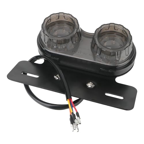 Soporte matrícula trasera moto evita multas y falta visibilidad con luz freno intermitentes 12V