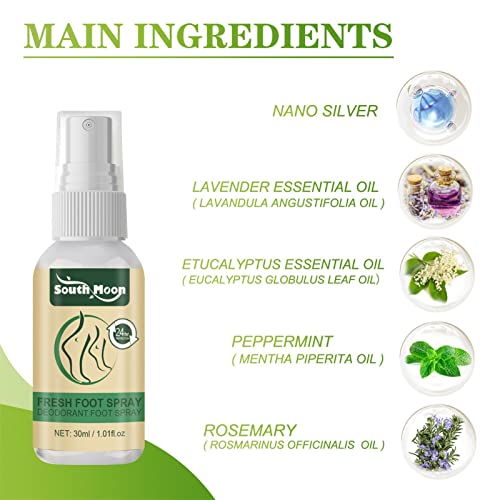 Spray de odor para os pés, 30ml de spray para os pés para sapatos aconchegantes e inodoros, Spray pa