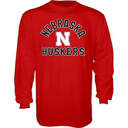 Blue 84 Men's Nebraska Cornhuskers Long Sleeve T Shirt Line Up Team Color, Nebraska Cornhuskers Red, XX-Large