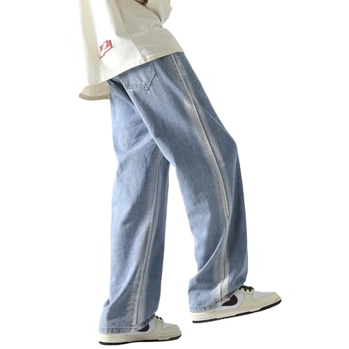 PRIJOUHE Mens Baggy Jeans Relaxed Fit Elastic Waist Distressed Cargo Denim Pants Trousers4