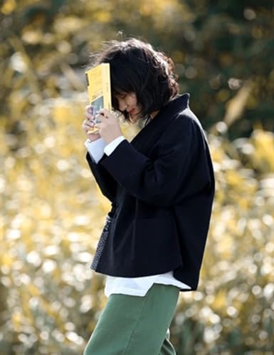 NFYM Women Lightweight Kimono Jacket Patchwork Open Front Frog Button Cropped Coat Quilted and Lining Two Style4