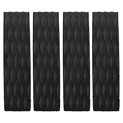 Pluzluce Anti-Slip Surfboard Traction Pads 4 Pieces, EVA Surfing Skimboard Deck Traction Pads, Front Tail Surfboard Pad for Kiteboard, Longboards, Shortboards, Kayak, Fish Board Cover