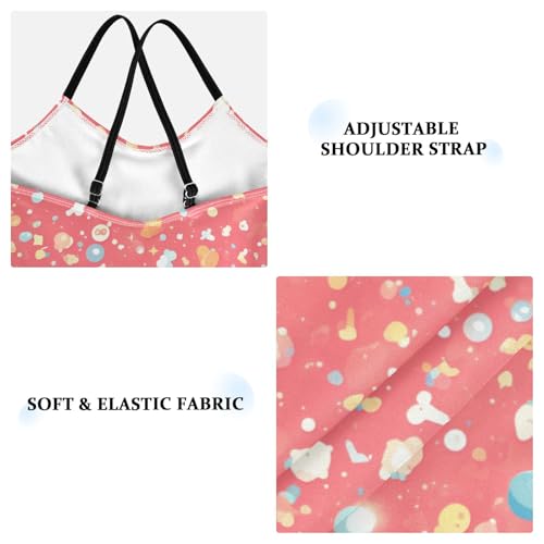 KLL Red Glitter Texture Girl 1-Piece Swimsuits Beach Swimming Suits Adjustable Shoulder Strap UPF 50+3