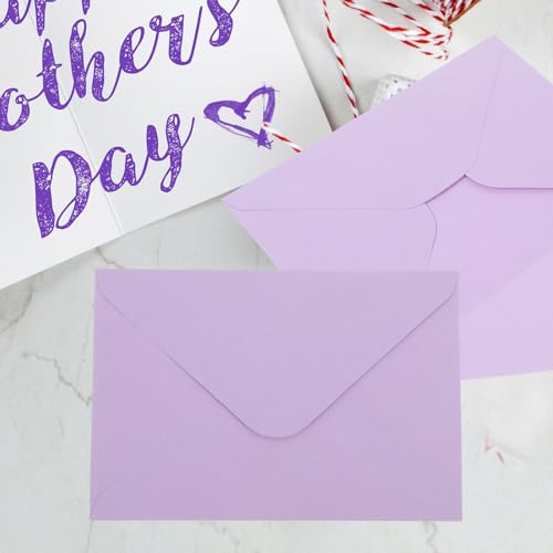 Sobres para tarjetas sin transparencias color lavanda Zerodeko de papel resistente 50 uds 5