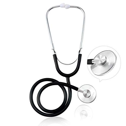 Sinocare Stethoscope for Kids Doctor Role Playing, Real Working Nursing Stethoscope Equipped with Soft Earplugs, Black