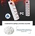 ExtraStar Regleta con 5 Tomas + 5 Interruptor Individuales, 3680 W, 250...
