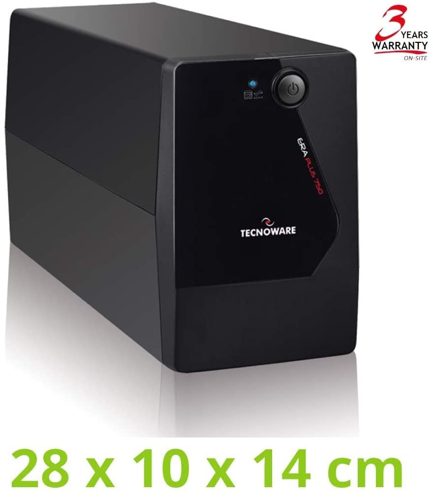 Tecnoware ups Era Plus 2000 - Gruppo di continuità - Doppia Batteria per Autonomia Fino a 40 Min/PC o 120 Min/Modem - Potenza 2000 VA & ups Era Plus 750, Gruppo di continuità, 2 Uscite Schuko