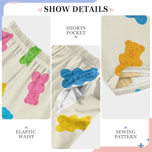 Boys' Pants Gummy Bear Jelly Candy Colorful Long Bottoms Jogger Pants Elastic Waist Trousers with Pockets S-XL4