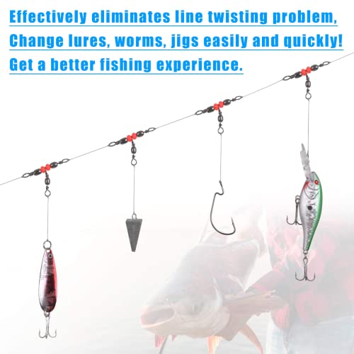 3 Way Fishing Swivels T-Turn Barrel Swivels Cross Line Triple Swivel Snaps Fishing Line Connectors Anti-Tangle Fishing Tackle Equipment Test 20-100LB (35PCS-# 10 * 12-33LB) - Image 4