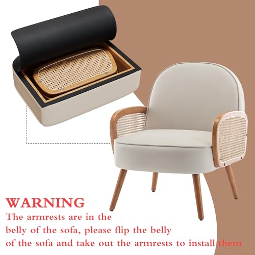 Sillón Plegable Cuero Sintético Beige miniatura 5