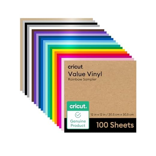 Cricut Rainbow Permanent Vinyl Sheets, 100-Pack