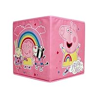 Character World Peppa Pig Officially Licensed Storage Boxes | 2 pack Foldable Storage Cubes Drop Design | Perfect For Organising Children's Room, Kids Playroom