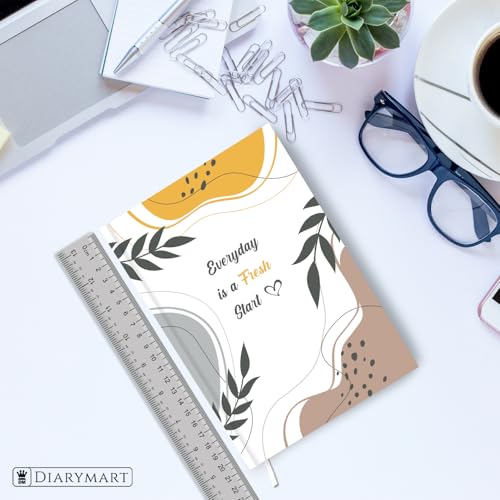 Image of Hard Bound Notebook for Girls & Women | A5 Ruled Journal | 192 Pages | 80 GSM Premium Paper | Designer Laminated Cover | Ribbon Bookmark | Notebook for School, College, Office, Journaling & Note Taking (DM4009)