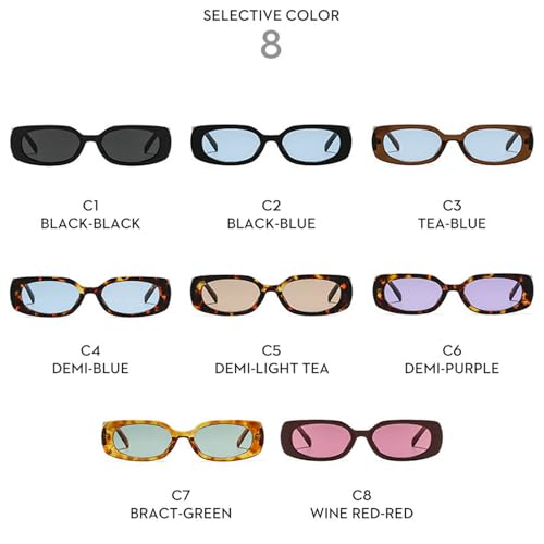 Popular Fashion Small Rectangle Sunglasses Women Retro Small 90s Style Shades UV400 Men Punk Leopard Sun Glasses ﻿4