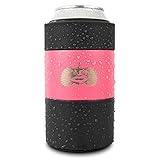 Toadfish Non-Tipping Can Cooler for 12oz Cans - Suction Cup Cooler for Beer & Soda - Includes Slim Can Adapter - Stainless Steel Double-Wall Vacuum Insulated Cooler - Pink