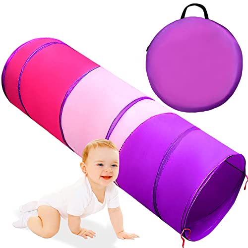 Image of Kids Play Tunnel for Toddlers 1-3, Baby Crawling Toys for 1 2 3 4 Year Old Girl Boy Birthday Gift, 6 Foot Pop Up Tunnel, Indoor Outdoor Toddler Toys for Infant Children or Dog
