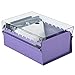 Acrimet 3 x 5 Card File Holder Organizer Box Metal Base Heavy Duty (AZ Index Cards and Divider Included) (Purple Color with Clear Crystal Plastic Lid Cover)