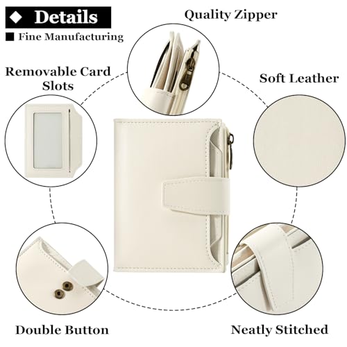 Image of Airkit Small Wallet Women RFID Blocking Soft Leather Bifold Compact Card Holder Wallet for Women with Zipper Coin Pocket 4 ID Window