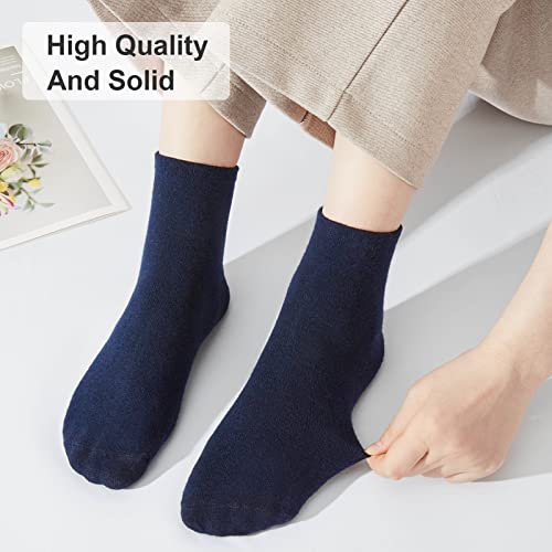 J-Box Women Cotton Crew Socks,10-Pairs Thin Casual Dress Socks For Business,Trouser, Breathable Soft Running Ankle Socks #TOP4