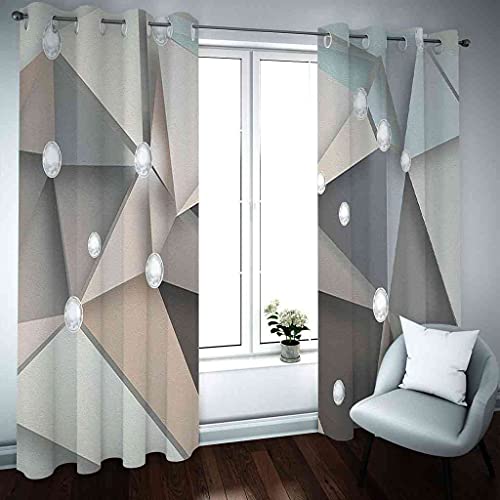 Rideaux occultants 100% polyester de haute densité avec motif géométrique 3D - 3