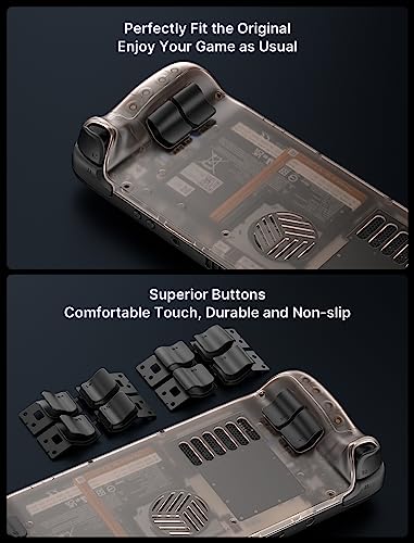 JSAUX Versão de ventilação de placa traseira transparente para Steam Deck LCD, capa traseira de subs
