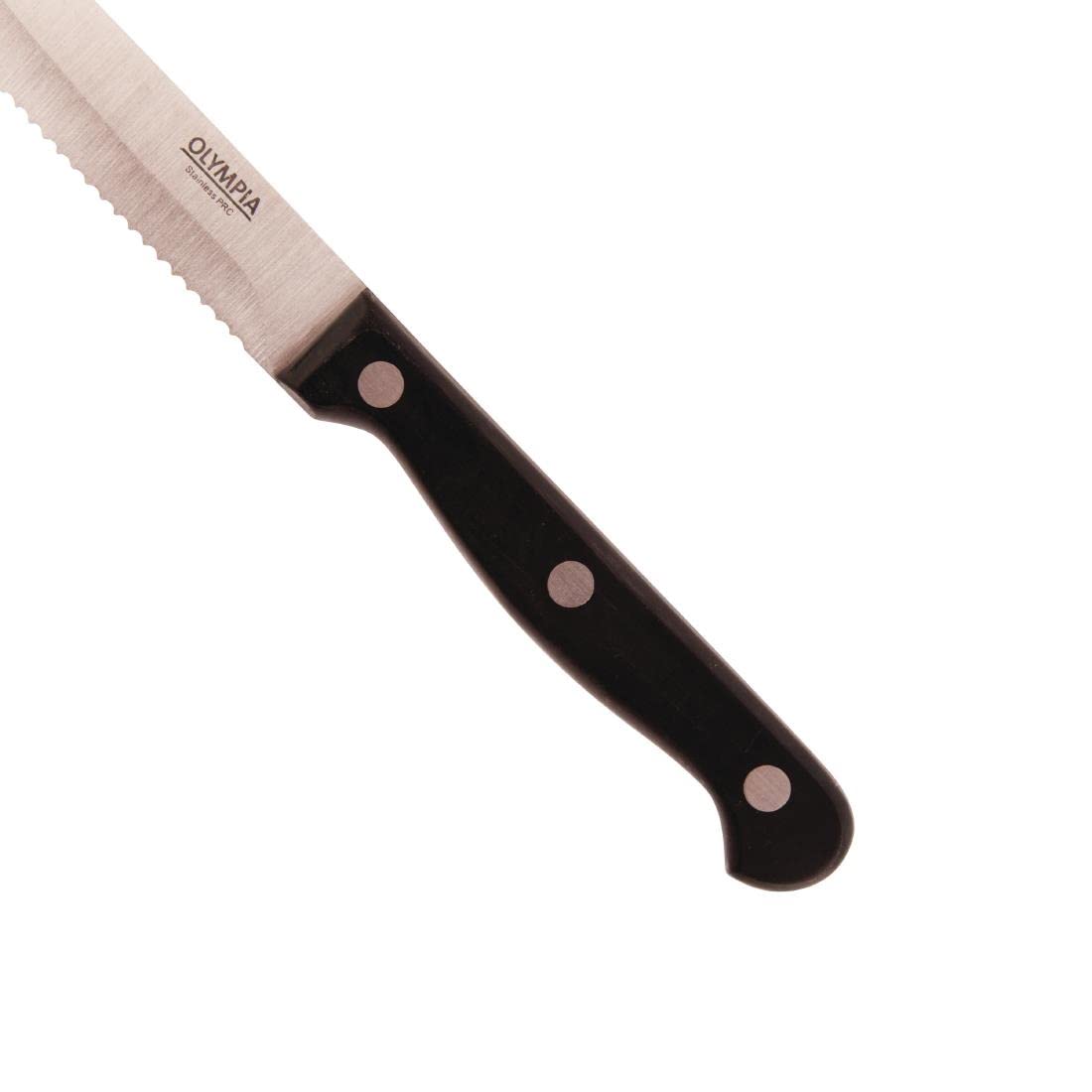 Olympia Lot de 12 couteaux à steak arrondis Noir 114 mm
