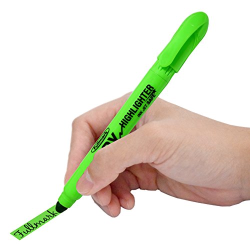 Fullmark Twist And Glide Bible Dry Highlighter, Non-Bleed, Inkjet Safe, Neon Assorted Colors, Yellow, Green, Pink, 3-Count Kit, #TOP5