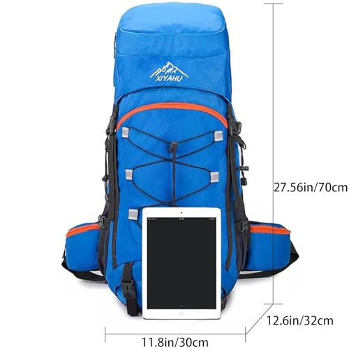 Lawaia 60L Hiking Backpack for Travelling Large Camping Rucksack for Men Women Outdoors Fitness Lightweight with Rain Cover Waterproof Walking Trekking Climbing Fishing Bag - Image 2