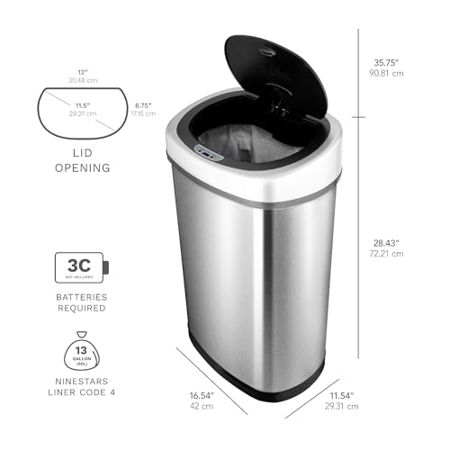 Combo de canecas de basura oval y rectangular con sensor 15.3 gal miniatura 6