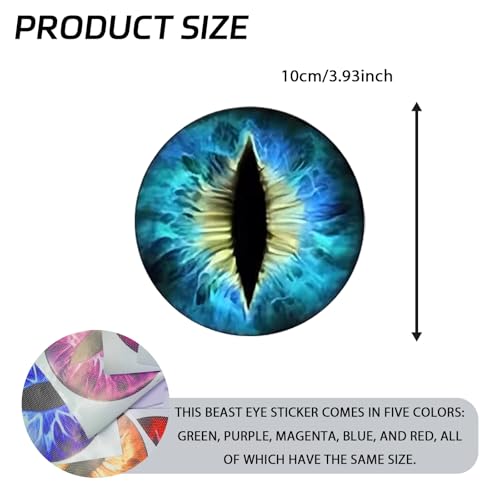 Image of 2PCS Beast Eyes Decals, 3D Stereo Eyes Headlight Stickers, Jeep Stickers Round Headlight Eye Decal,Funny Decals Body Window Bumper Decoration Compatible with Car Truck Jeep Wrangler(Blue)