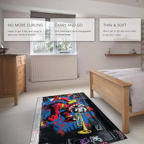 Tapis singe graffiti 120x150cm antidérapant pour salon et salle de jeux - 6