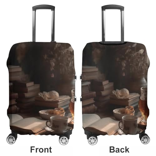 Travel Luggage Cover Protectors Elastic Anti-scratch Suitcase Cover Washable Luggage Sleeve Drink Tea And Read A Book Suitcase Cover Protector Fit 18-32 Inch Suitcases Travel Accessories L3