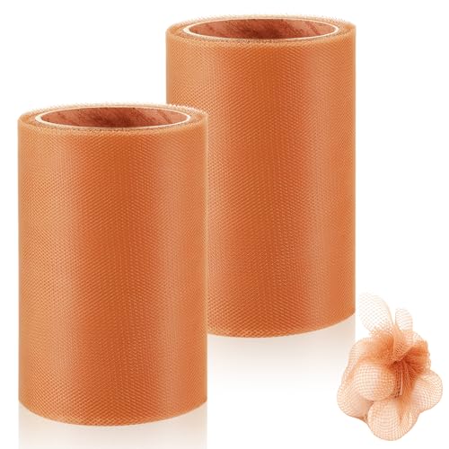 Woanger 2 Rolls Fishing Soft Spawn Net 3'' x 157.5'' Spawn Sac Netting Sack Catfish Fishing Bait Mesh Holder Accessories for Roe Bags (Orange)