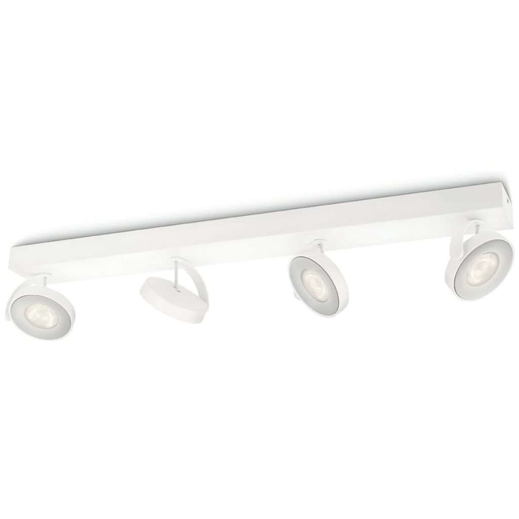 Philips myLiving Clockwork LED 4-er Spotbalken (22 W), dimmbare Leuchte mit 4 integrierten LED Spots, energiesparende Raumbeleuchtung mit langer Nutzlebensdauer, Weiß