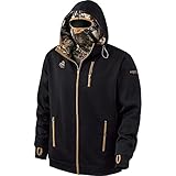 Legendary Whitetails Men's Double Hoodie w/Built in Balaclava (Onyx, Large)