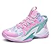 ESXGED Womens Fashion Teenager Lightweight Basketball Shoes School Training Running Non-Slip Streetball Casual Shoes Mens Outdoor/Indoor Comfy Sneakers for Fitness Pink Size 8.5w/7m