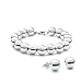 Produktbild Einfache 925 Sterling Silber Runde Kugel Strang Bead Ohrringe Strangarmband Schmuckset Für Damen