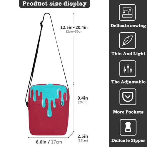Graffiti Art Red Blue messenger bag crossbody Crossbody Bags For Women Casual Purse Cross Body Adjustable Strap for School outdoor sports3