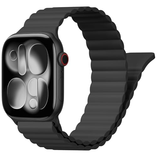 Magnetic Strap for Apple Watch Bands 40mm 44mm 42mm 46mm 49mm 45mm 41mm 38mm iWatch Band for Women/Men,Sport Silicone Magnet Link Wristband for Apple watch Series 11/10/9/8/7/6/5/4/3/SE/2nd/Ultra 2/3
