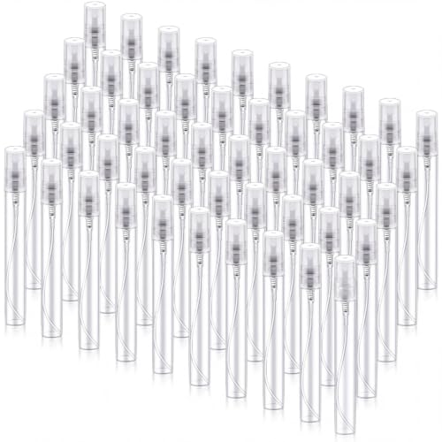 Zhehao 50 Pcs Mini Spray Bottles, Perfume Bottle, Clear Cap, 10 Ml